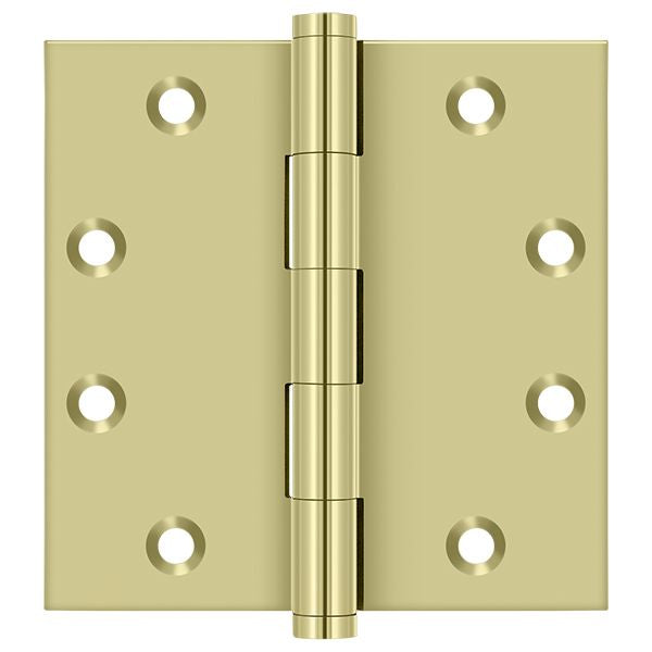 Deltana DSB453-UNL 4-1/2" x 4-1/2" Square Hinge; Unlacquered Bright Brass Finish Main image