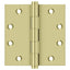 Deltana DSB453-UNL 4-1/2" x 4-1/2" Square Hinge; Unlacquered Bright Brass Finish