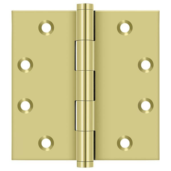 Deltana DSB453 4-1/2" x 4-1/2" Square Hinge; Bright Brass Finish Main image