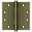 Deltana DSB455 4-1/2" x 4-1/2" Square Hinge; Antique Brass Finish