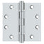 Deltana DSB45B26 4-1/2" x 4-1/2" Square Hinge; Ball Bearings; Bright Chrome Finish