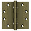 Deltana DSB45B5 4-1/2" x 4-1/2" Square Hinge; Ball Bearings; Antique Brass Finish