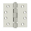 Deltana DSB4B14 4" x 4" Square Hinge; Ball Bearings; Bright Nickel Finish
