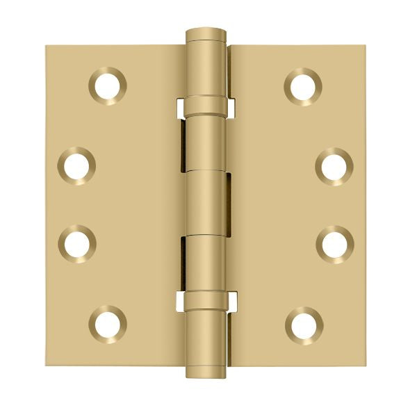 Deltana DSB4B4 4" x 4" Square Hinge; Ball Bearings; Satin Brass Finish Main image