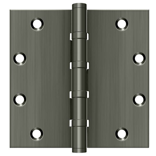 Deltana DSB55B15A 5" x 5" Square Ball Bearing Hinge; Antique Nickel Finish Main image