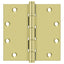 Deltana DSB55B3 5" x 5" Square Ball Bearing Hinge; Bright Brass Finish