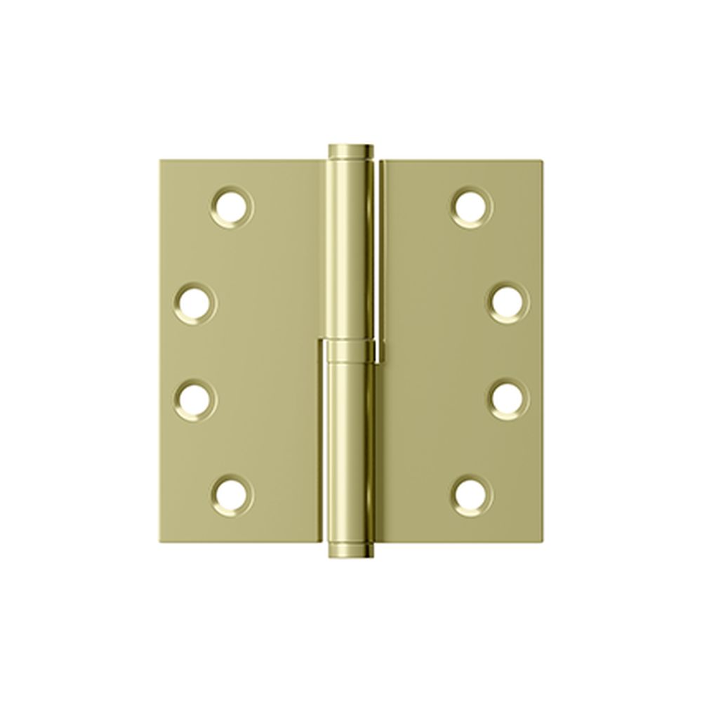 Deltana DSBLO43UNLLH Left Hand 4" x 4" Square Lift-Off Hinge Unlacquered Brass Finish Main image