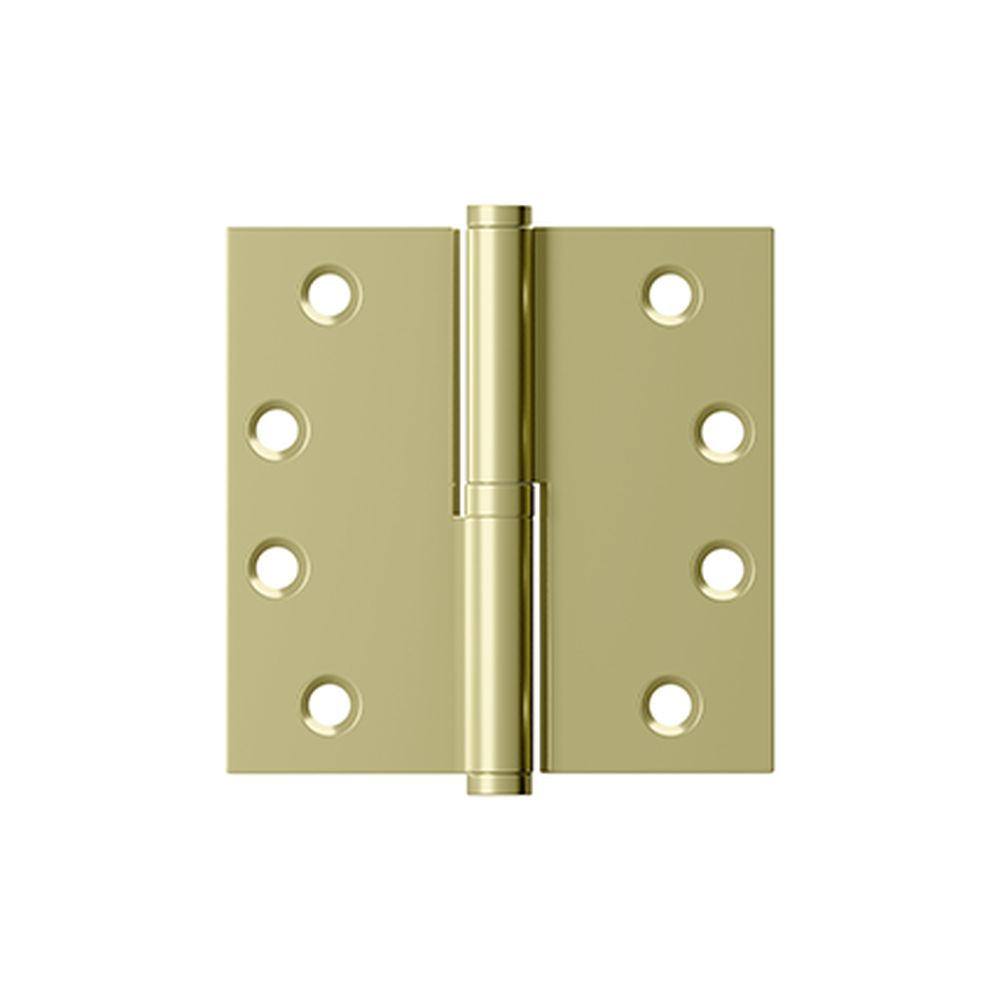 Deltana DSBLO43UNLRH Right Hand 4" x 4" Square Lift-Off Hinge Unlacquered Brass Finish Main image