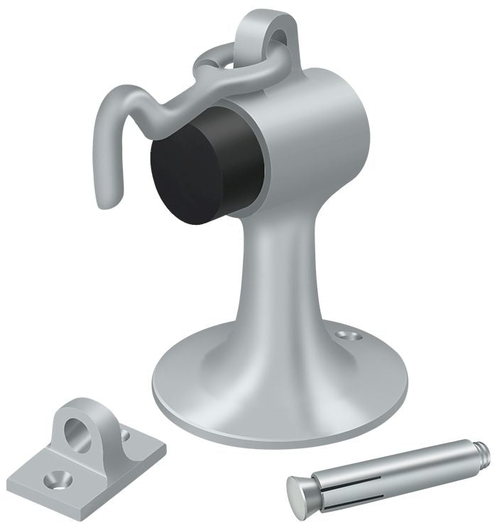 Deltana DSF444U26D Cement Floor Mount Bumper with Holder; Satin Chrome Finish Main image