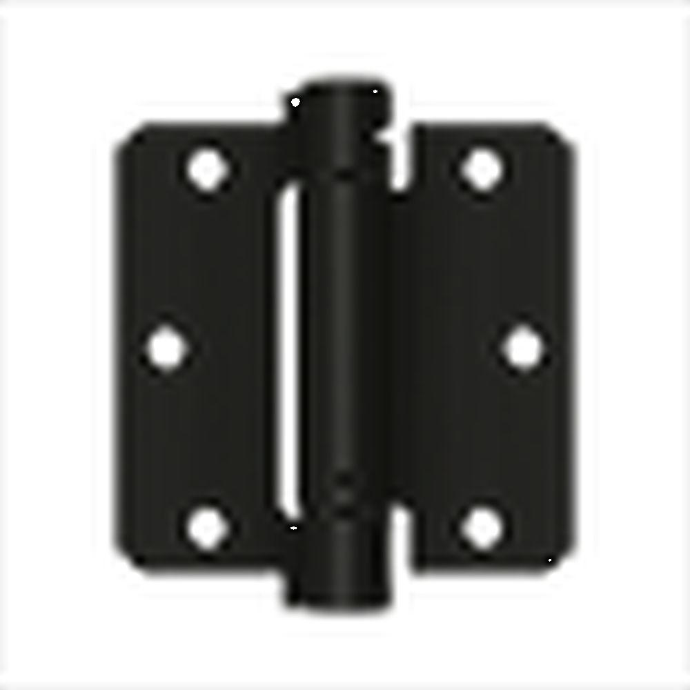 Deltana DSH35R41B 3-1/2" x 3-1/2" x 1/4" Spring Hinge; Flat Black Finish Main image