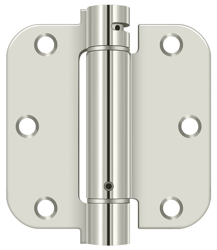 Deltana DSH35R514 3-1/2" x 3-1/2" x 5/8" Spring Hinge; Bright Nickel Finish Main image