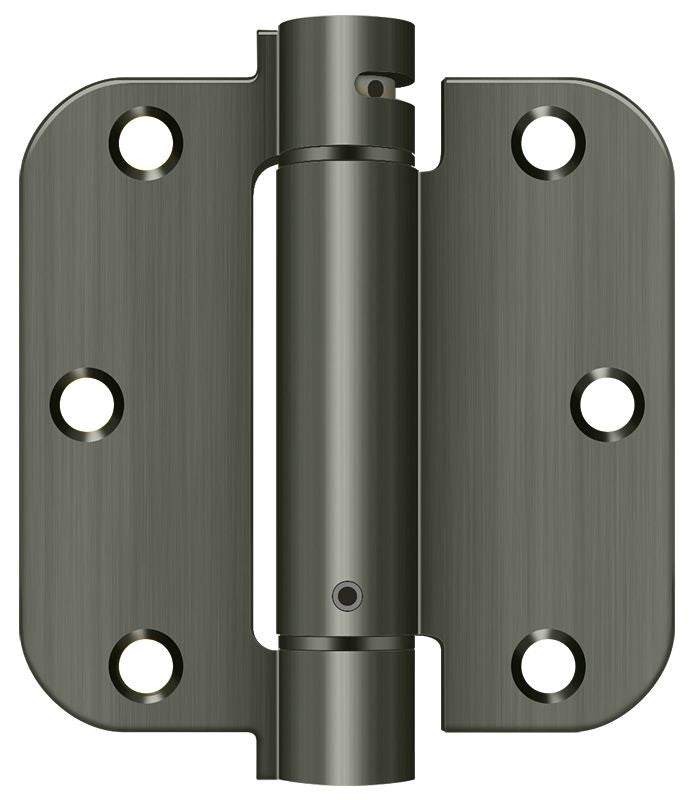 Deltana DSH35R515A 3-1/2" x 3-1/2" x 5/8" Spring Hinge; Antique Nickel Finish Main image