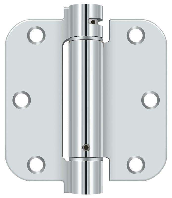 Deltana DSH35R526 3-1/2" x 3-1/2" x 5/8" Spring Hinge; Bright Chrome Finish Main image