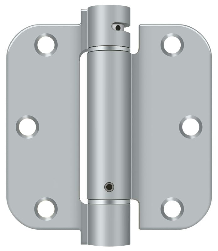 Deltana DSH35R526D 3-1/2" x 3-1/2" x 5/8" Spring Hinge; Satin Chrome Finish Main image