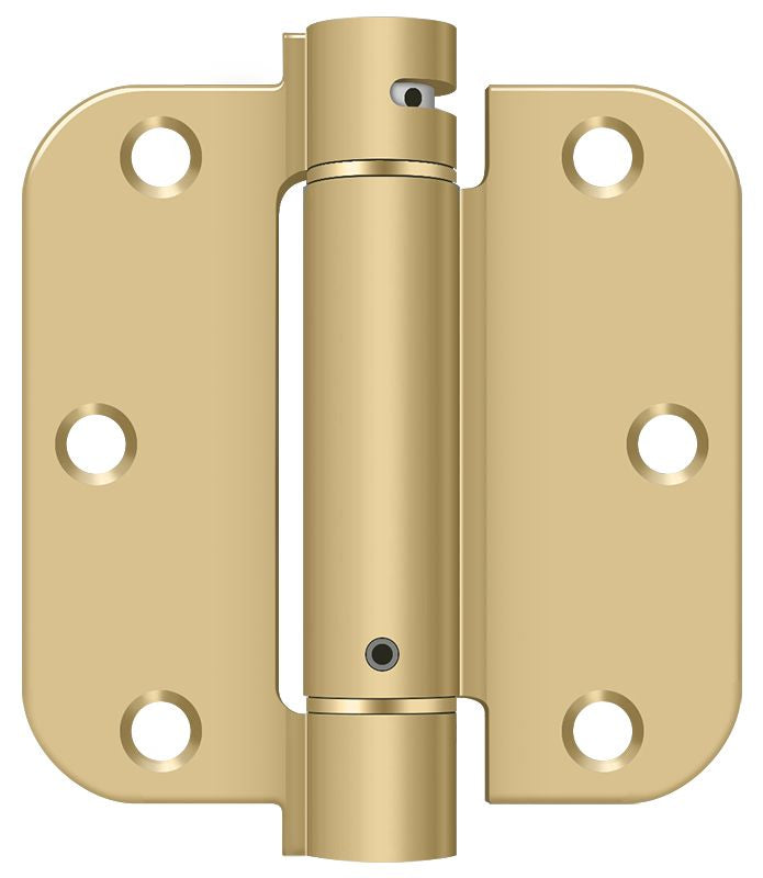 Deltana DSH35R54 3-1/2" x 3-1/2" x 5/8" Spring Hinge; Satin Brass Finish