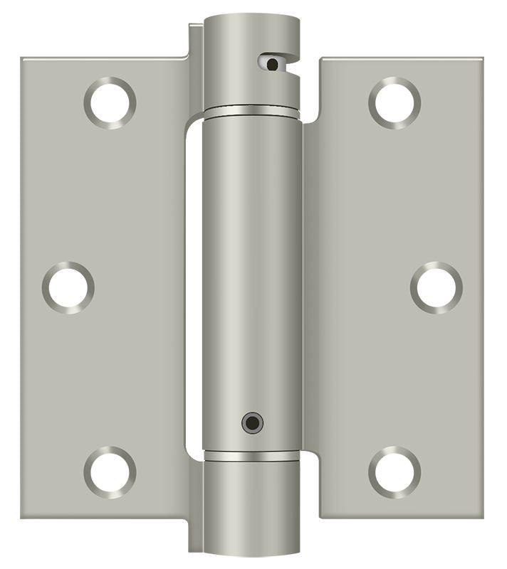 Deltana DSH35U15 3-1/2" x 3-1/2" Spring Hinge; Satin Nickel Finish Main image