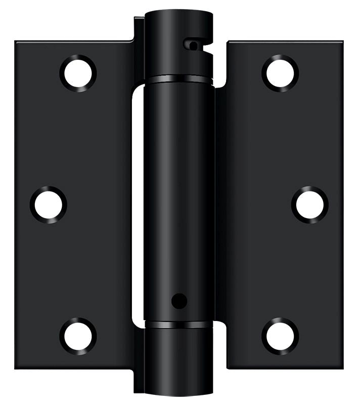Deltana DSH35U1B 3-1/2" x 3-1/2" Spring Hinge; Flat Black Finish