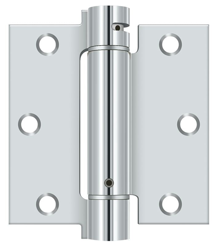 Deltana DSH35U26 3-1/2" x 3-1/2" Spring Hinge; Bright Chrome Finish Main image