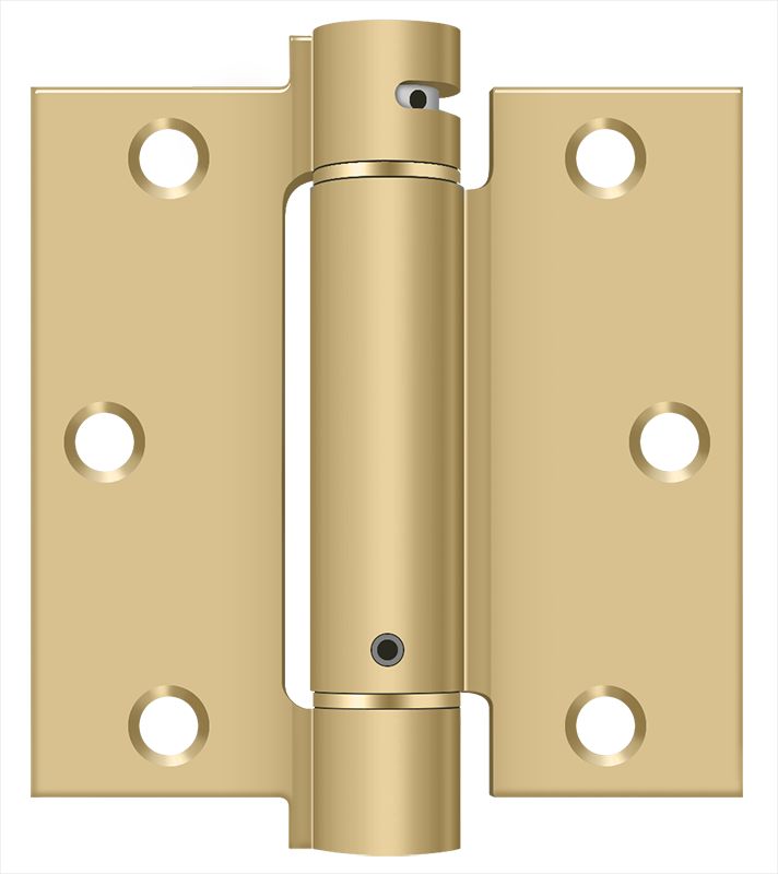 Deltana DSH35U4 3-1/2" x 3-1/2" Spring Hinge; Satin Brass Finish