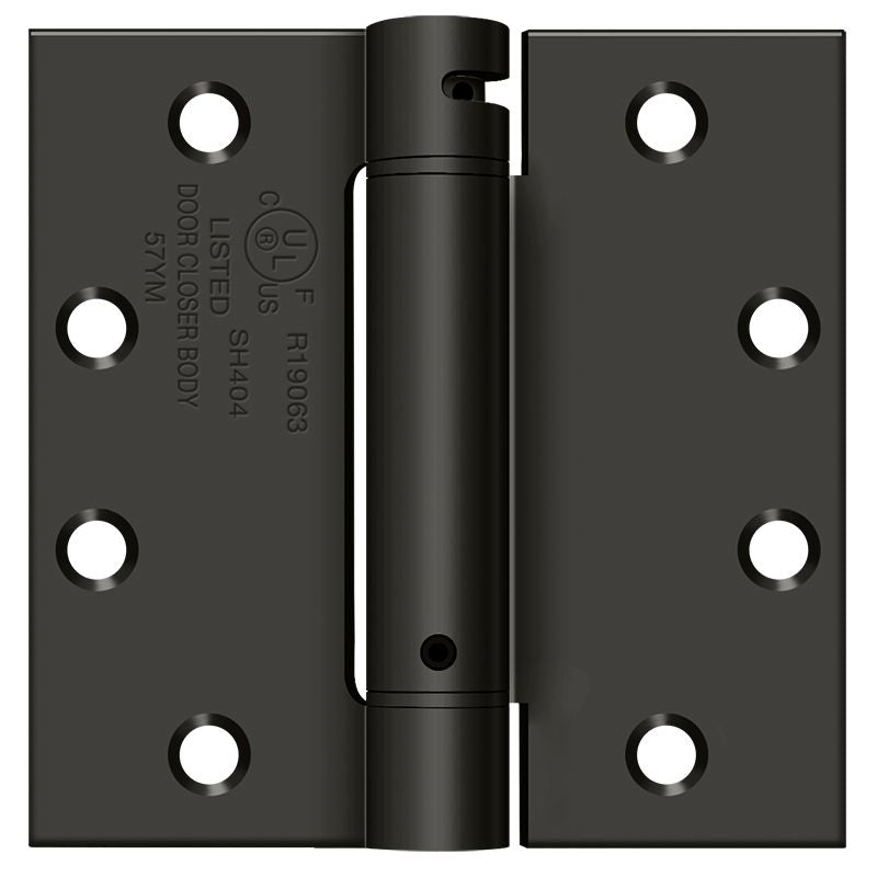 Deltana DSH45U10B 4-1/2" x 4-1/2" Spring Hinge; Oil Rubbed Bronze Finish Main image