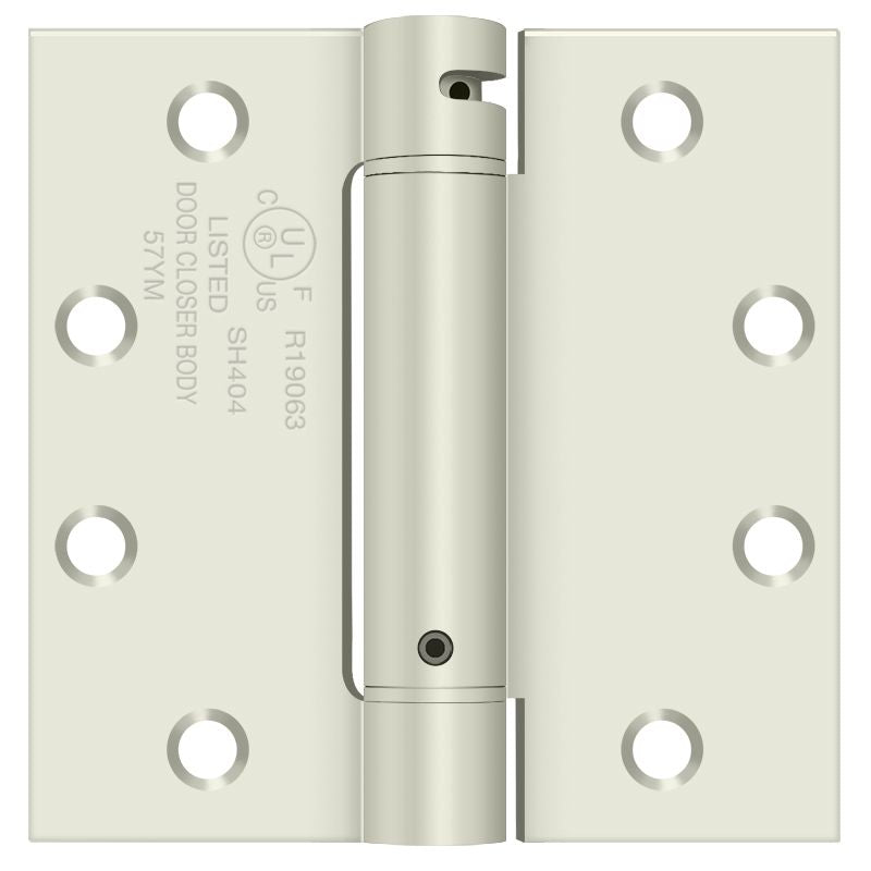 Deltana DSH45USPW 4-1/2" x 4-1/2" Spring Hinge; White Finish Main image