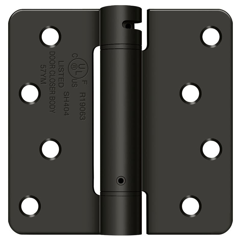 Deltana DSH4R410B 4" x 4" x 1/4" Spring Hinge; Oil Rubbed Bronze Finish