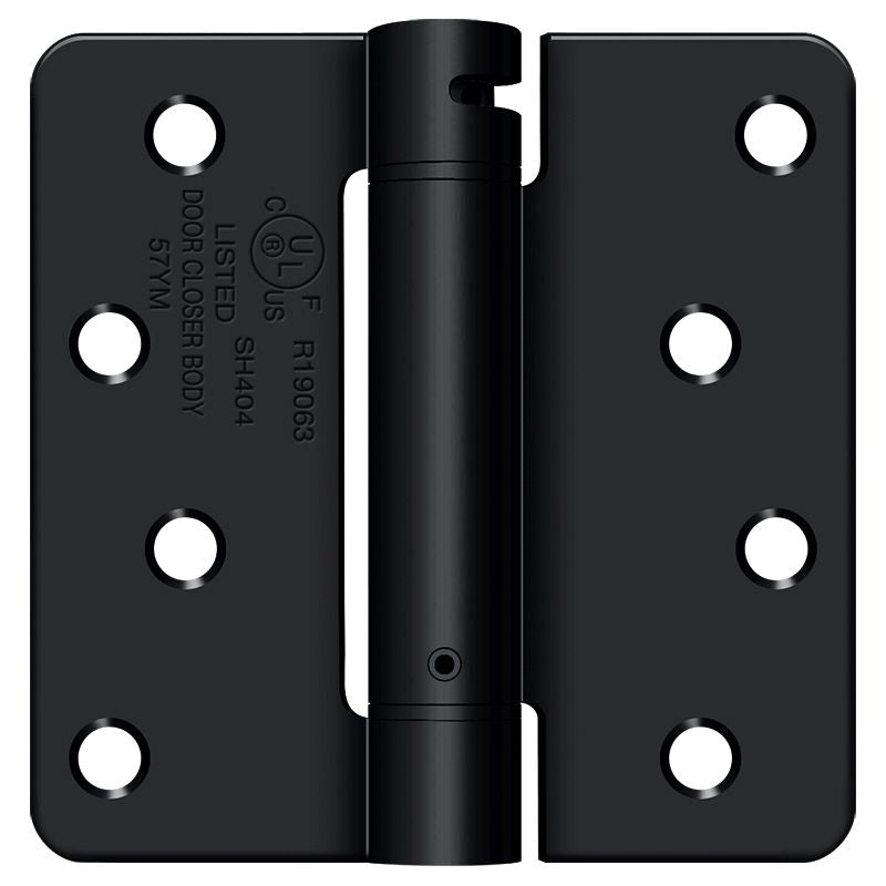 Deltana DSH4R41B 4" x 4" x 1/4" Spring Hinge; Flat Black Finish Main image