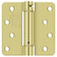 Deltana DSH4R43 4" x 4" x 1/4" Spring Hinge; Bright Brass Finish