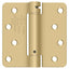 Deltana DSH4R44 4" x 4" x 1/4" Spring Hinge; Bright Brass By Satin Brass Finish