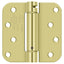 Deltana DSH4R53 4" x 4" 5/8" Radius Spring Hinge; Bright Brass Finish