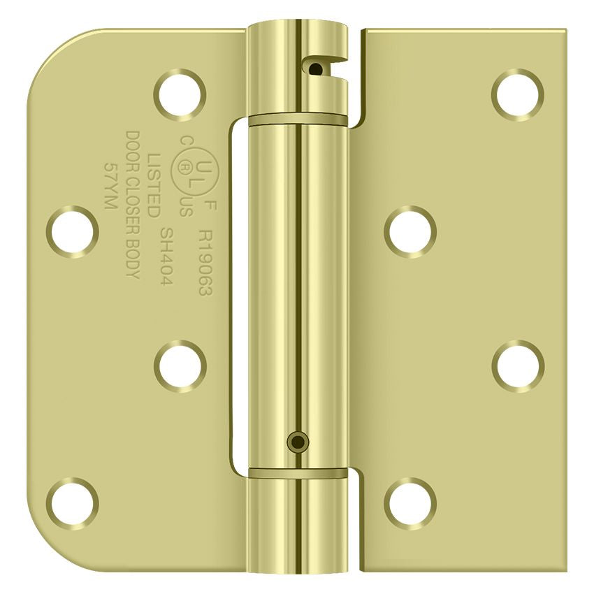 Deltana DSH4R5TT2D 4" x 4" 5/8" Radius by Square Spring Hinge; Zinc Dichromate Plated Finish Main image