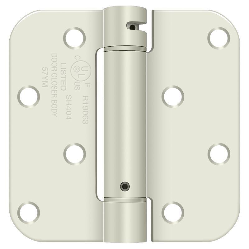 Deltana DSH4R5USPWBM 4" x4" 5/8" Radius Spring Hinge Benchmark; Prime Coat Finish Main image