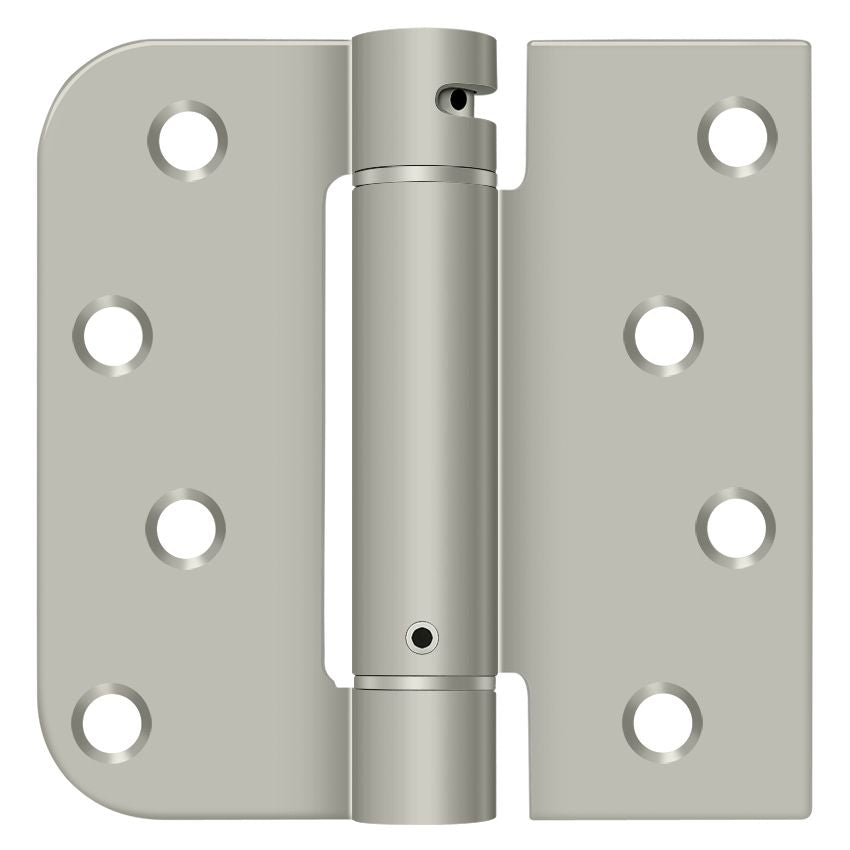 Deltana DSH4SR515-LH Left Hand 4" x 4" 5/8" Radius by Square Spring Hinge; Satin Nickel Finish Main image