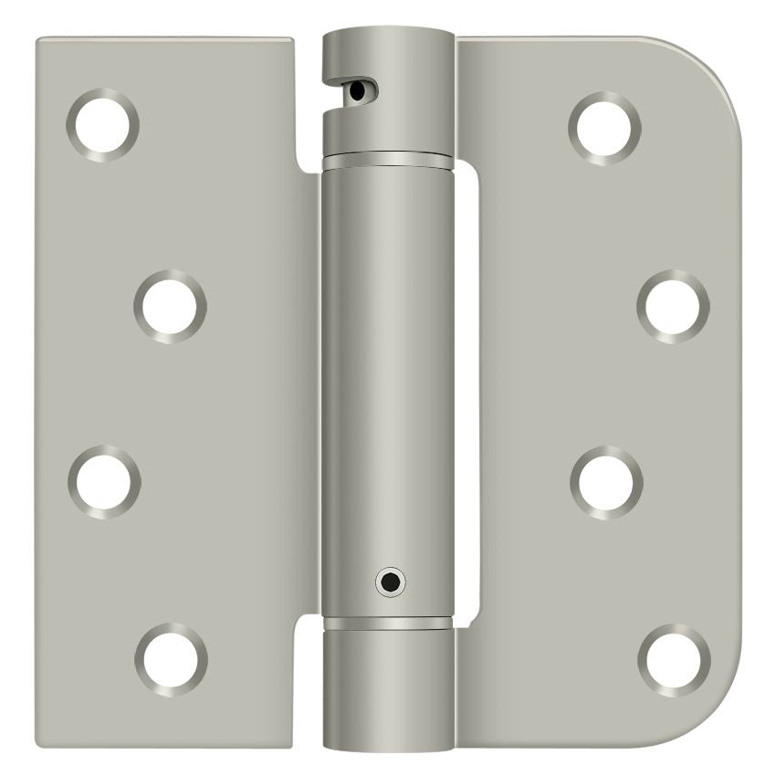 Deltana DSH4SR515-RH Right Hand 4" x 4" 5/8" Radius by Square Spring Hinge; Satin Nickel Finish Main image