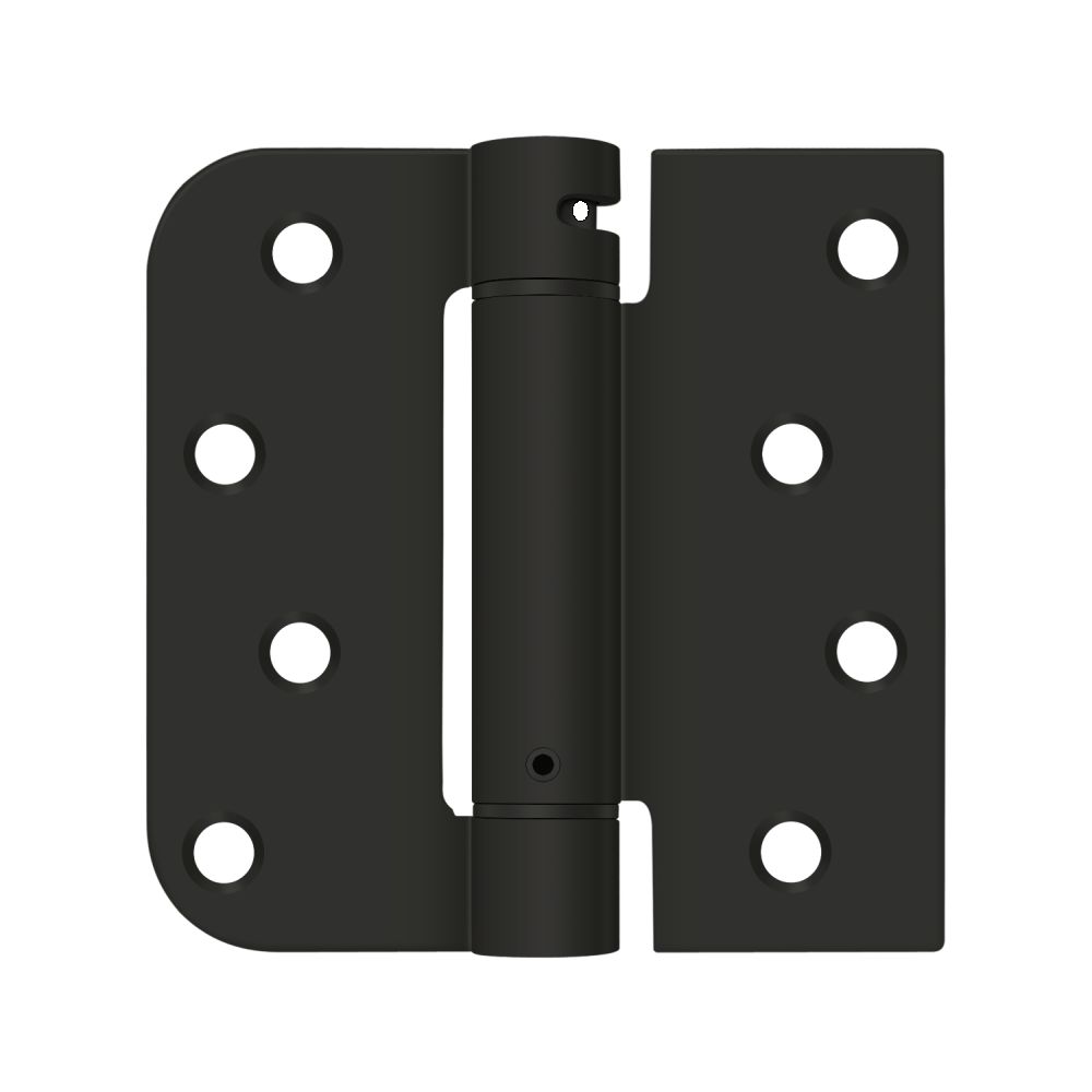 Deltana DSH4SR51B-LH Left Hand 4" x 4" 5/8" Radius by Square Spring Hinge Paint Black Finish Main image