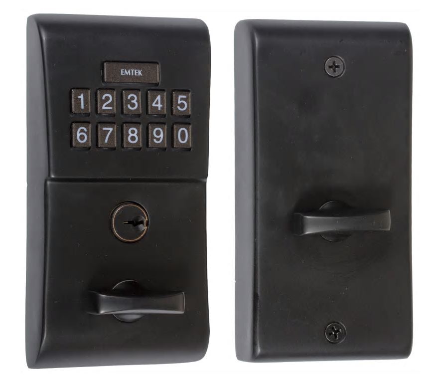 Emtek E1020US19 Modern Electronic Keypad Deadbolt Flat Black Finish Main image