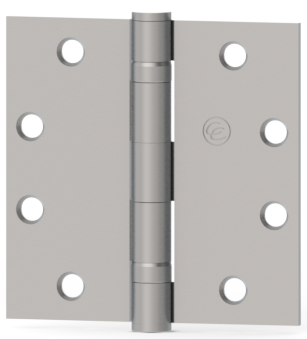 Hager ECBB110041226DNRP 4-1/2" x 4-1/2" Full Mortise Standard Weight Ball Bearing Square Corner Hinge Non Removable Pin Satin Chrome Finish