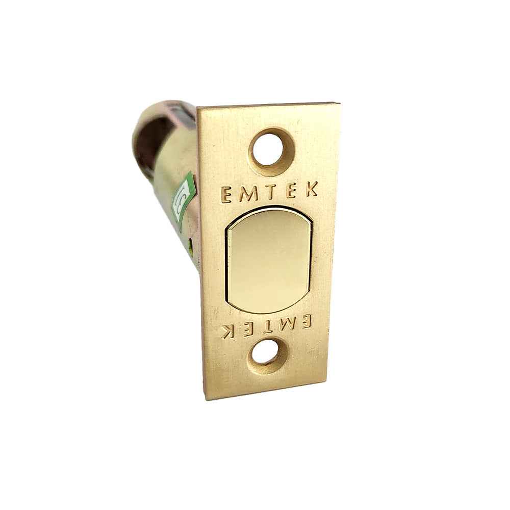Emtek EMDBL234S4 Square Deadbolt Latch 2-3/4" Backset Satin Brass Finish