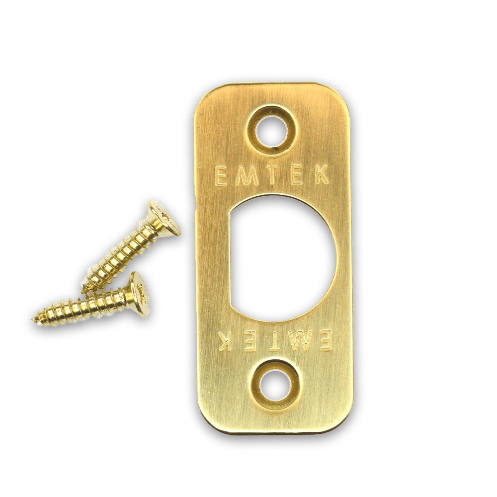 Emtek 83231US3NL Radius Corner Faceplate and Screws for Passage or Privacy Latch Unlacquered Brass Finish Main image