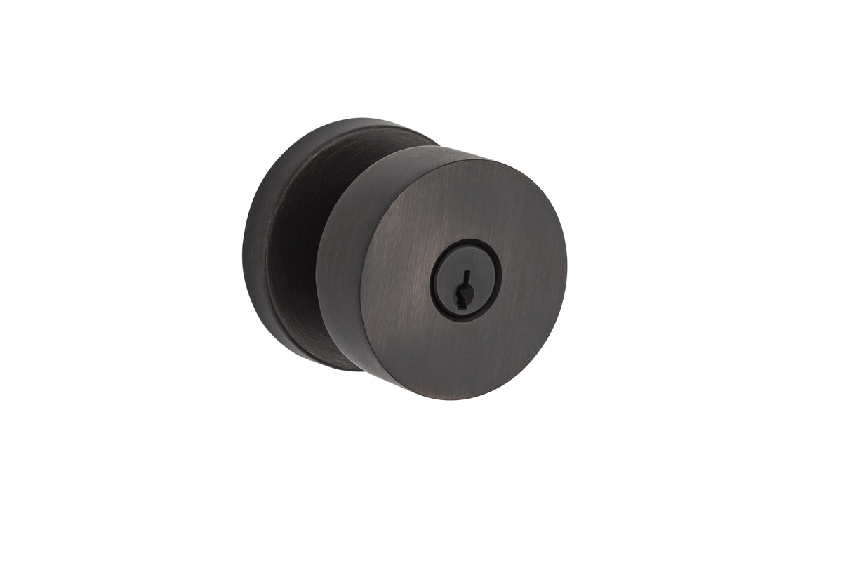 Baldwin Reserve ENCONCRR112 Entry Contemporary Knob and Contemporary Round Rose with 6AL Latch and Dual Strike Venetian Bronze Finish