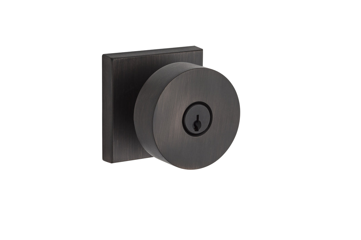 Baldwin Reserve ENCONCSR112 Entry Contemporary Knob and Contemporary Square Rose with 6AL Latch and Dual Strike Venetian Bronze Finish