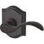 Baldwin Reserve ENCURTAR112 Entry Curve Lever and Traditional Arch Rose with 6AL Latch and Dual Strike Venetian Bronze Finish