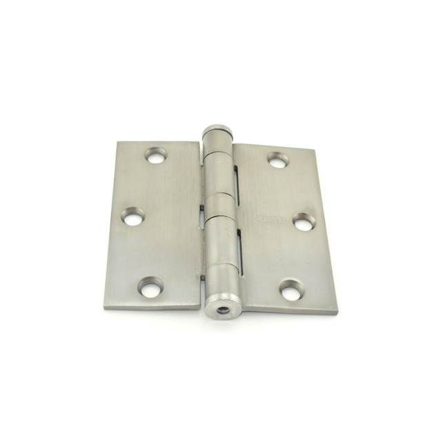 Best Hinges F17931226D 3-1/2" x 3-1/2" Steel Full Mortise Standard Weight Square Corner Hinge # 050484 Satin Chrome Finish Main image
