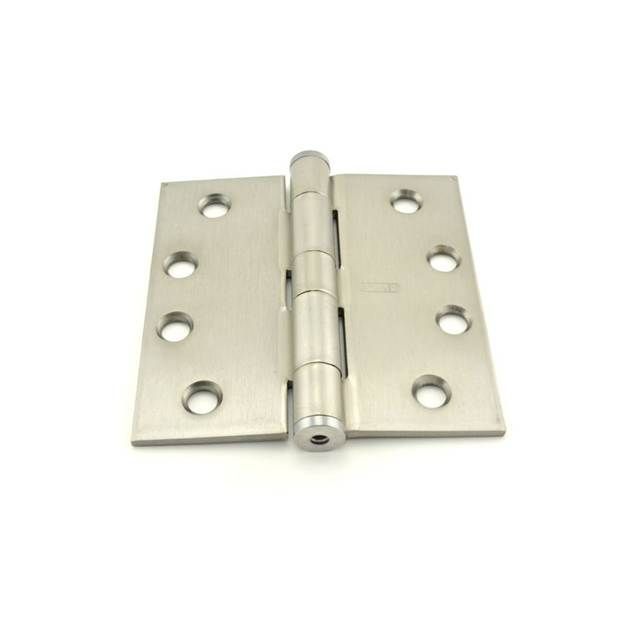 Best Hinges F179426D 4" x 4" Steel Full Mortise Standard Weight Square Corner Hinge # 050549 Satin Chrome Finish Main image
