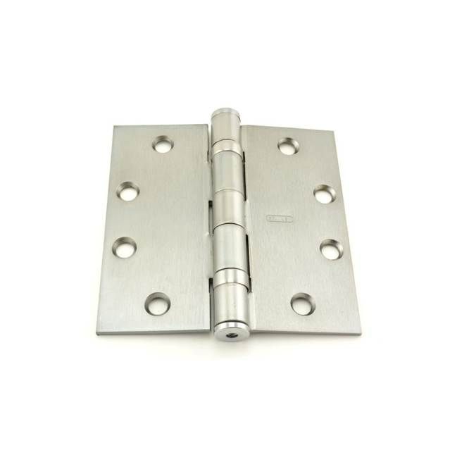 Best Hinges FBB17941226D 4-1/2" x 4-1/2" Steel Full Mortise Ball Bearing Standard Weight Square Corner Hinge # 068441 Satin Chrome Finish Main image