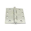 Best Hinges FBB17941226DNRP 4-1/2" x 4-1/2" Steel Full Mortise Ball Bearing Standard Weight Square Corner Hinge Non Removable Pin # 068853 Satin Chrome Finish