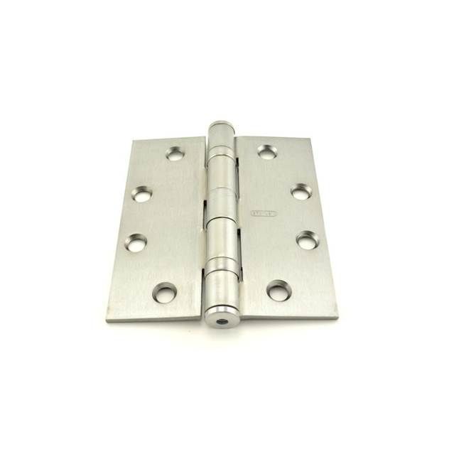 Best Hinges FBB179412426D 4-1/2" x 4" Steel Full Mortise Ball Bearing Standard Weight Square Corner Hinge # 063416 Satin Chrome Finish Main image