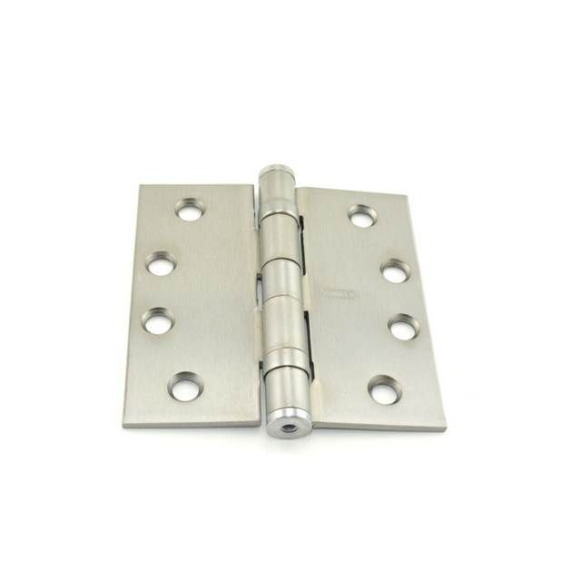 Best Hinges FBB179426D 4" x 4" Steel Full Mortise Ball Bearing Standard Weight Square Corner Hinge # 068261 Satin Chrome Finish Main image