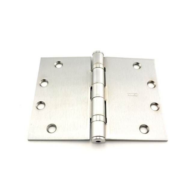Best Hinges FBB179WT412626D 4-1/2" x 6" Steel Full Mortise Ball Bearing Standard Weight Square Corner Wide Throw Hinge # 068878 Satin Chrome Finish Main image