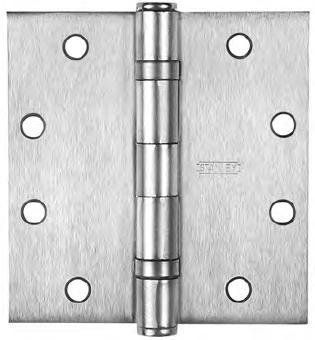 Best Hinges FBB19141232D 4-1/2" x 4-1/2" Full Mortise Ball Bearing Standard Weight Square Corner Hinge # 040822 Satin Stainless Steel Finish Main image